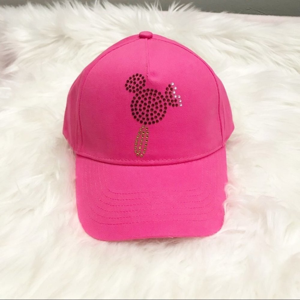 Original Disney Parks Pink Mickey Mouse Ice Cream Bar Jeweled Ball Cap hat